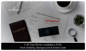 UAE Visa Photo Guidelines with photo size, white background rules, image format, and visa photo requirements